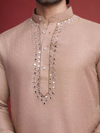 Vastranavya Exclusive Festival Wear Viscose Mirror Work on Self Weaving Kurta Only