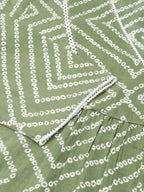 FIORRA Women's Green Cotton A-Line Kurta Set