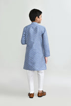 Joban Fashion Art Silk Blue Kurta With Straight Fit Pant