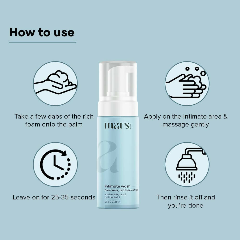 Mars By GHC Natural Intimate Wash for Men with Aloe Vera, Tea Tree Extract - Distacart