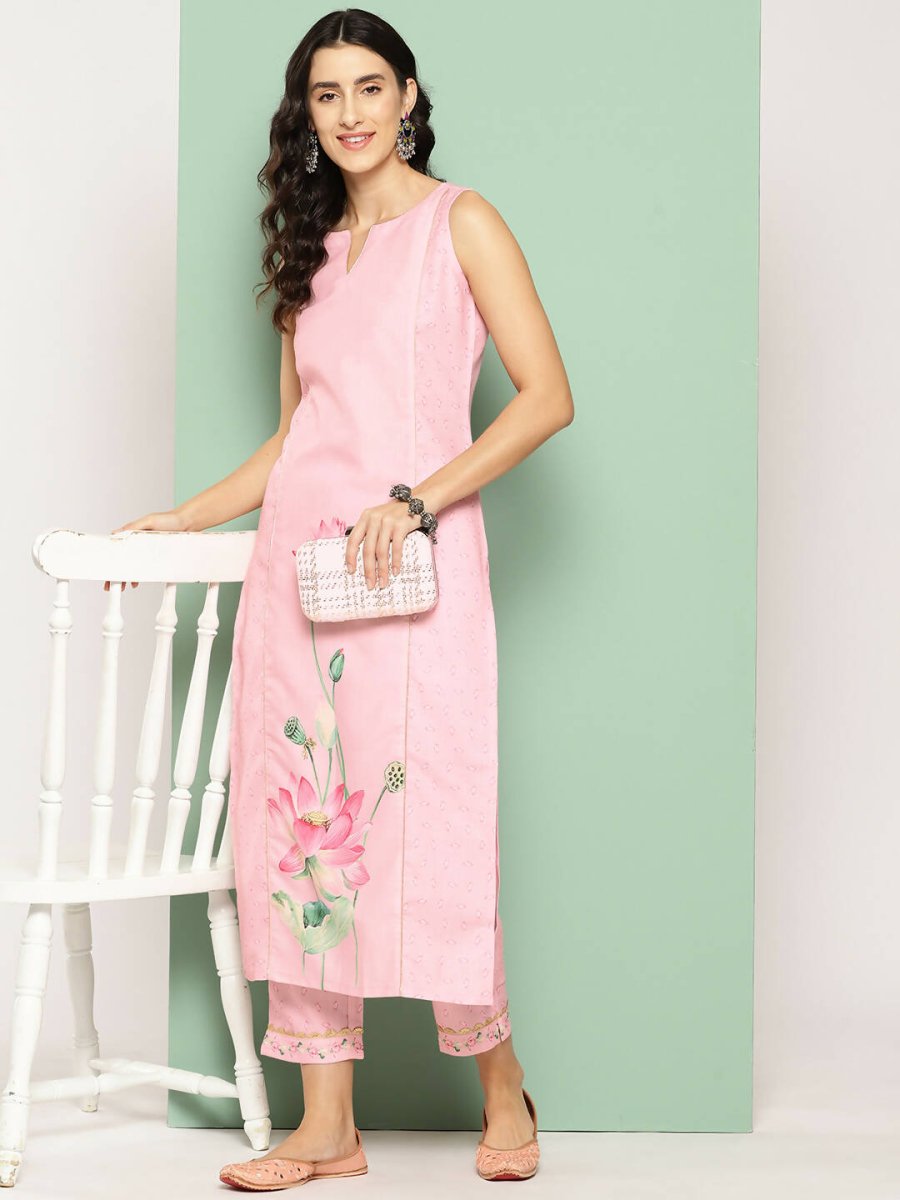 Ahalyaa Women's Traditional wear Kurta Set - Pink