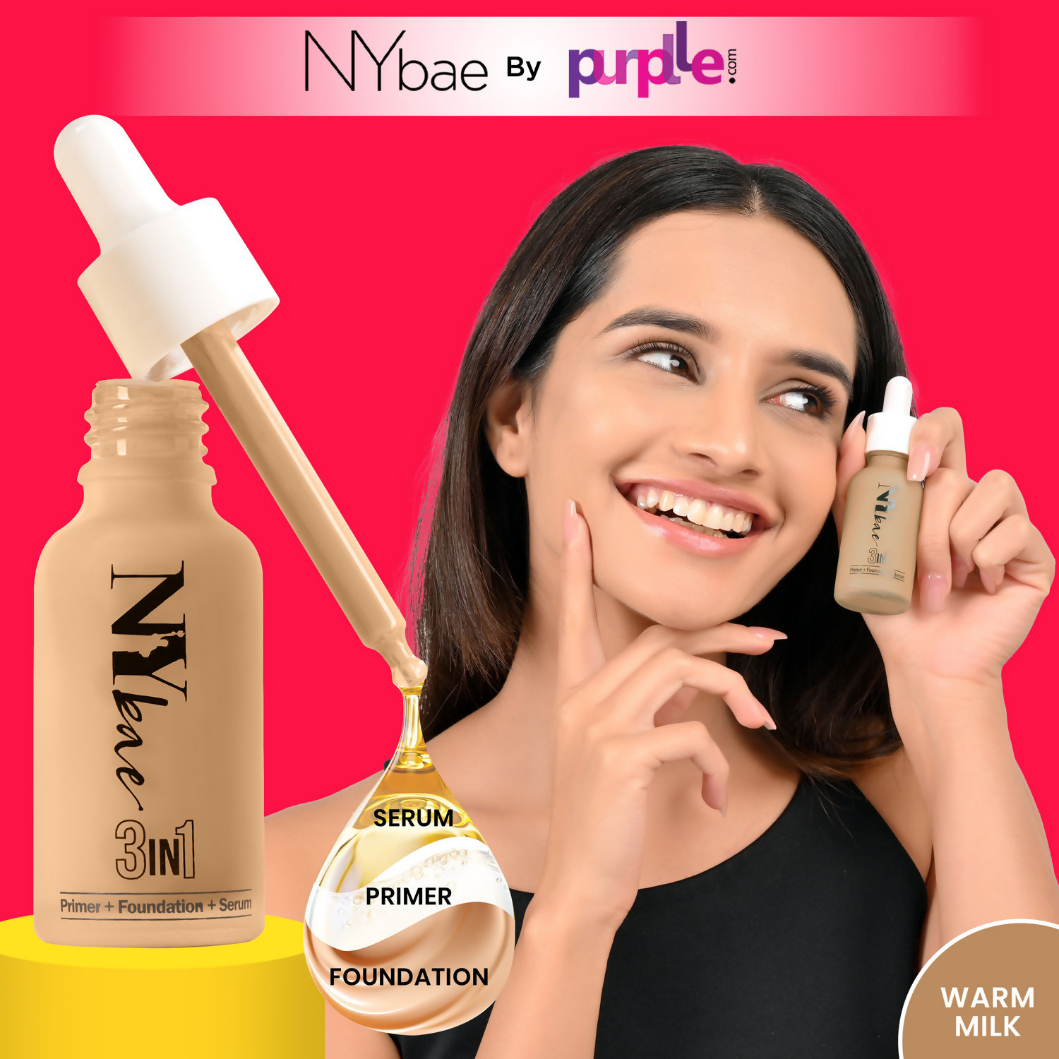 NY Bae 3 in 1 Serum Foundation with Primer Warm Milk 09 - Distacart