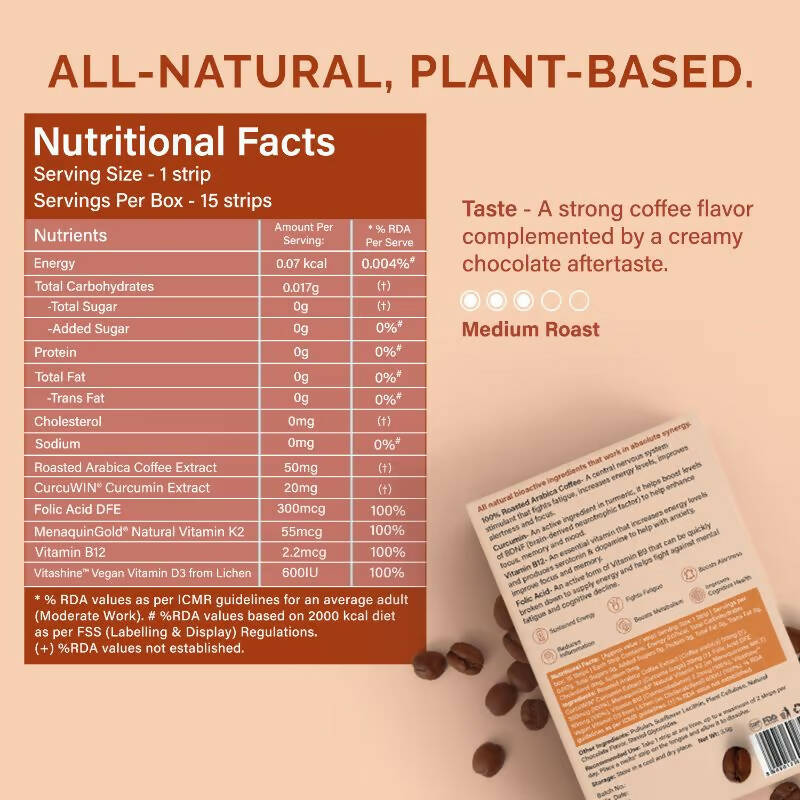 Wellbeing Nutrition Melts Energy Mocha Strips - Chocolate Flavor - Distacart