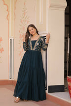 Joban Fashion Rama Georgette Sequence Embroidery Work Dress - Distacart
