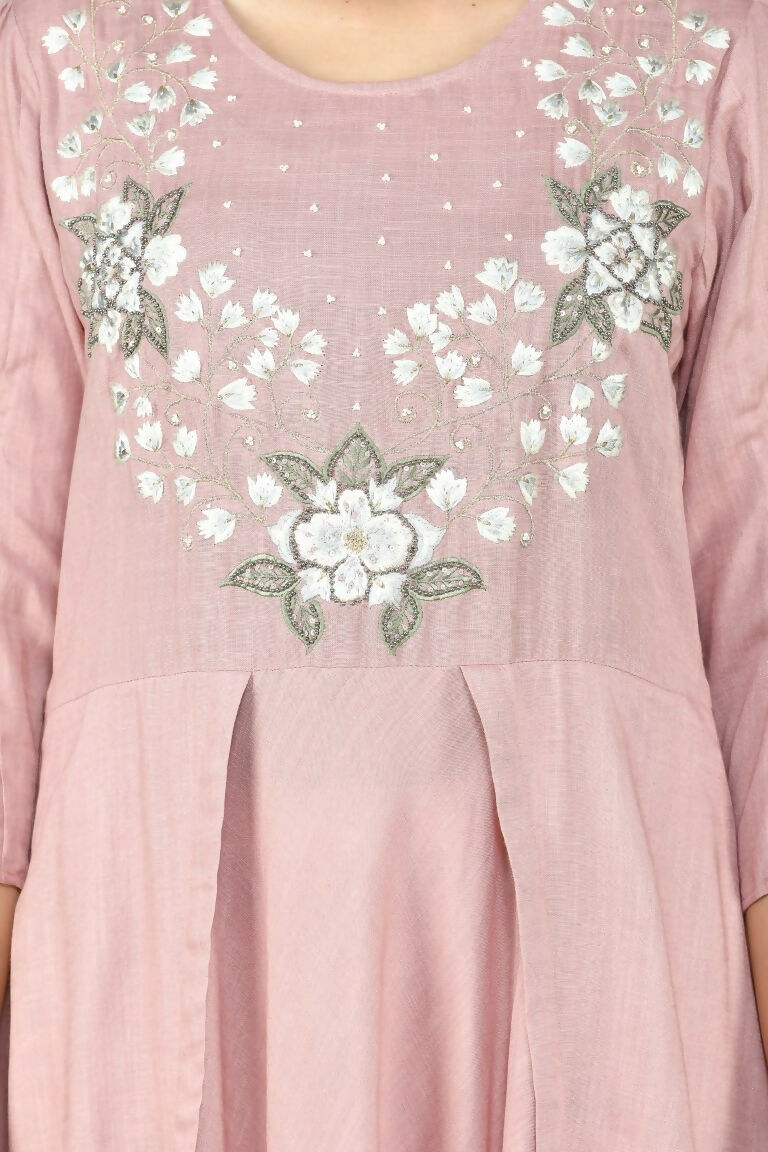 Joban Fashion Rose Gold Cotton Rayon Kurta Set