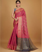 Pink Silk Woven Design Saree With Unstitched Blouse Piece - Akshita