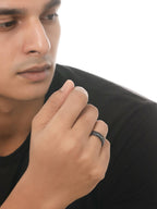 NVR Men's Black Metal Ring