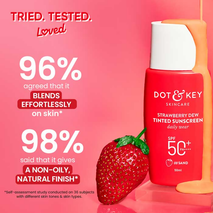 Dot & Key Strawberry Dew Tinted Sunscreen SPF 50+ PA++++ 03 Sand - Distacart