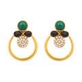 Nuyug 22K Gold Plated Cubic Zirconia Studded Contemporary Stone Earrings - Distacart