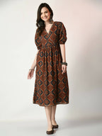 Myshka Women's Multi Empire Printed Dress - Distacart