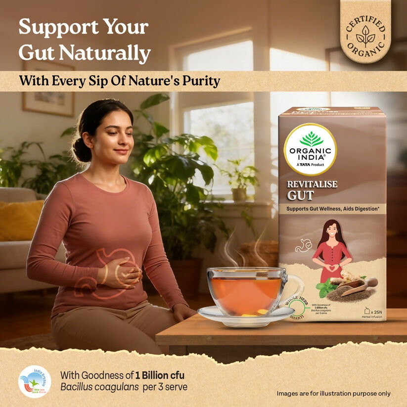 Organic India Revitalise Gut Tea Bags - Distacart