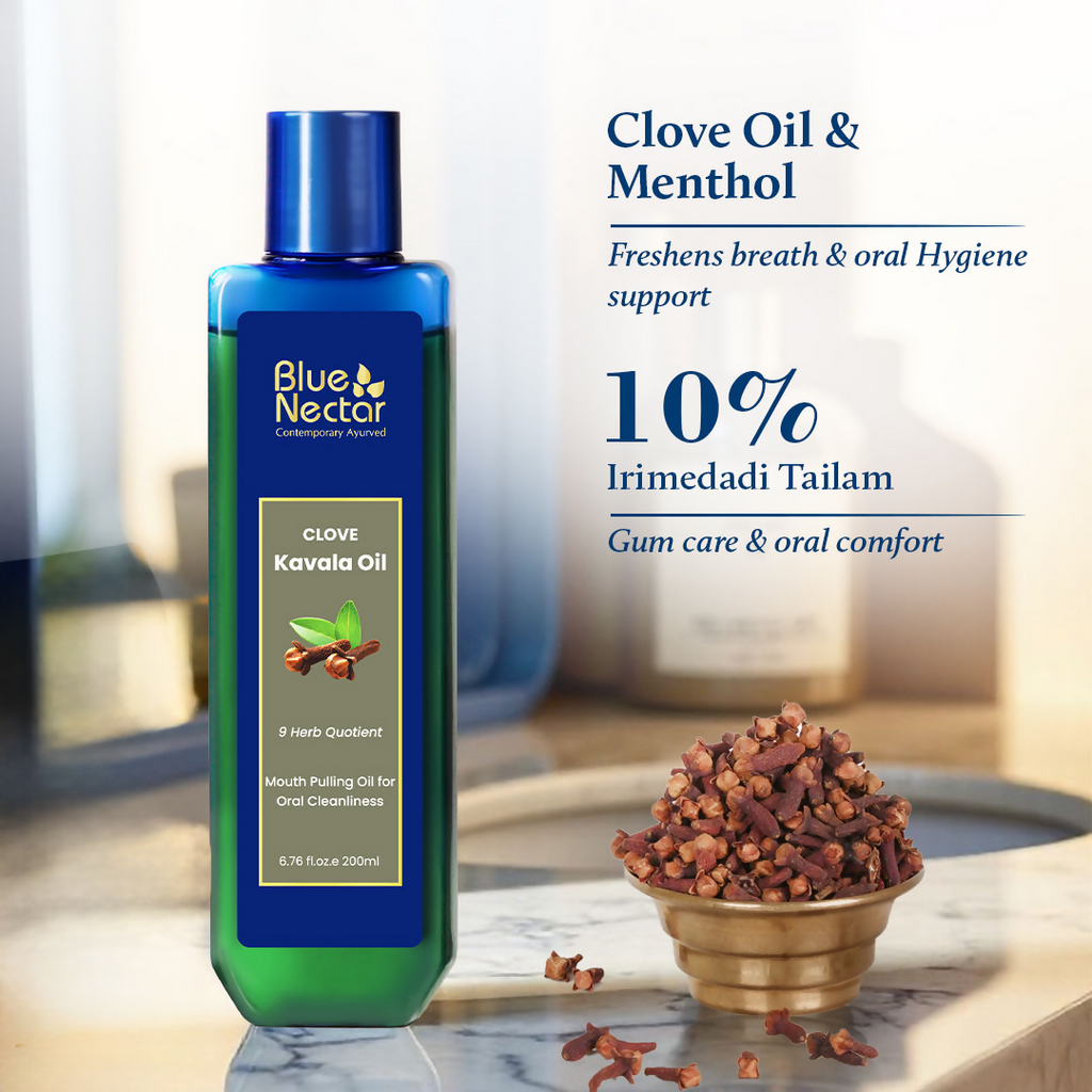 Blue Nectar Clove Oil Pulling Ayurvedic Mouthwash