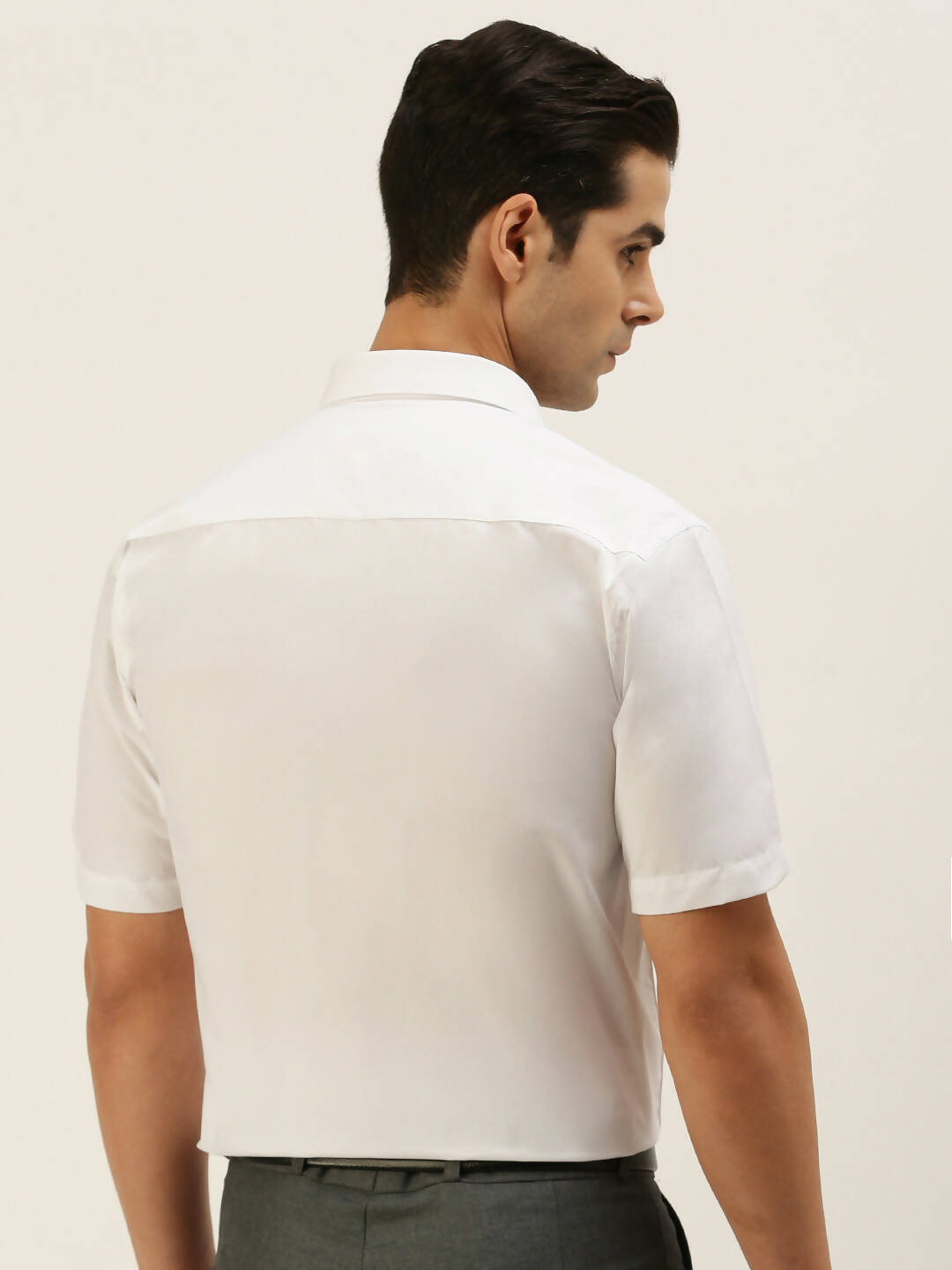Ramraj Cotton Mens Half Sleeve Formal 100 % Cotton White Shirt