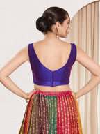 Joban Fashion Brinjal Mulberry Silk Padded Blouse With Round Neck Sleeveless - Distacart