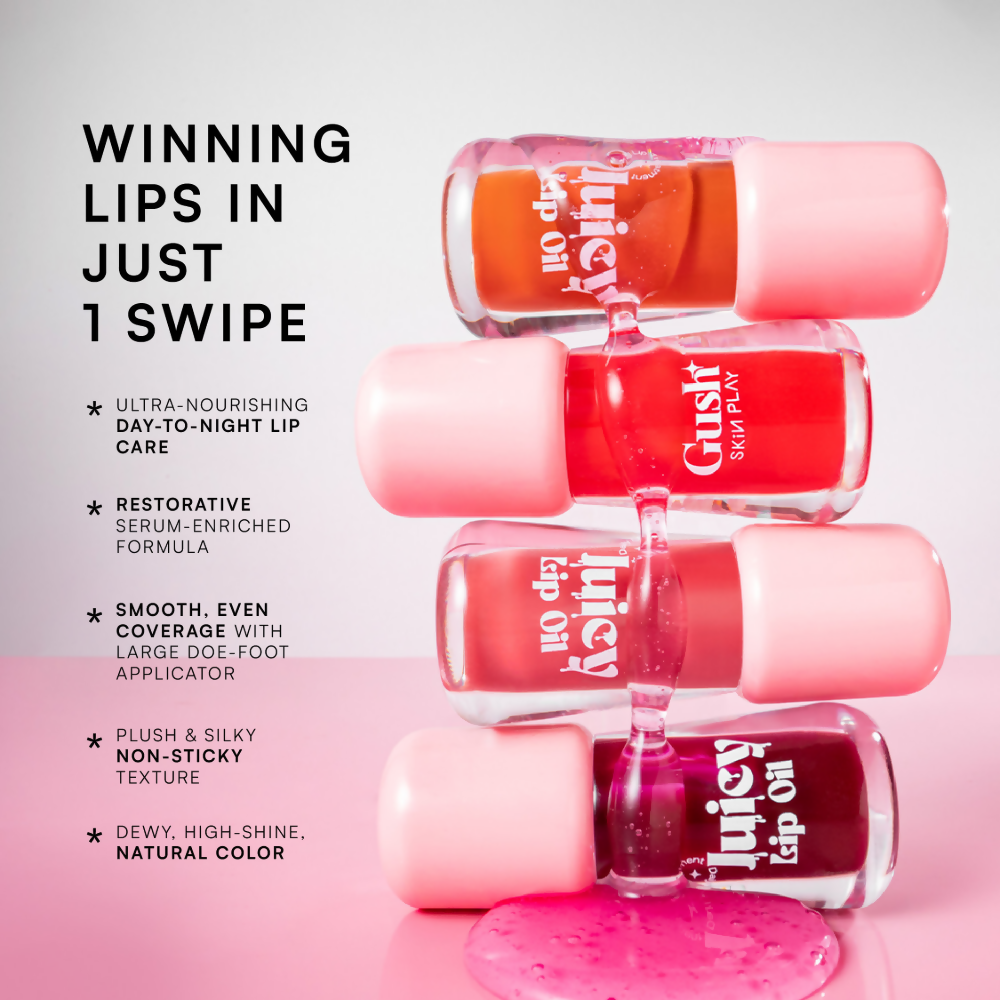 Gush Beauty Balmy Glossy Tinted Lip Oil - Cherry Red