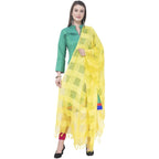 A R SILK Lemon Color Window square Cotton Dupattas and Chunnis