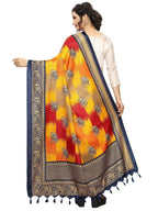 Vamika Navy Blue Printed Khadi Bhagalpuri Dupatta