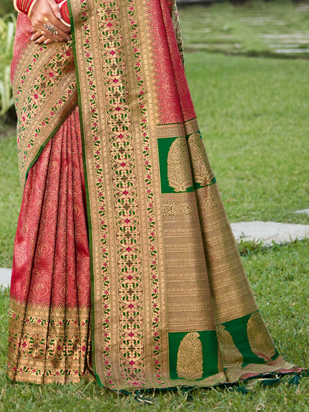 Shree Shyam Fashion Banarasi Silk Pink Saree - Distacart