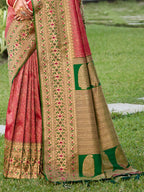 Shree Shyam Fashion Banarasi Silk Pink Saree - Distacart