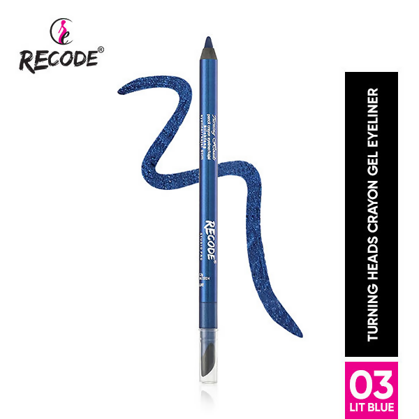 Recode Turning Heads Crayon Gel Eyeliner Cum Kajal Pencil - Lit Blue