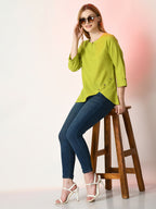 Myshka Women's Green Solid Top
