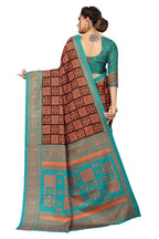 Vamika Brown Printed Art Silk Saree