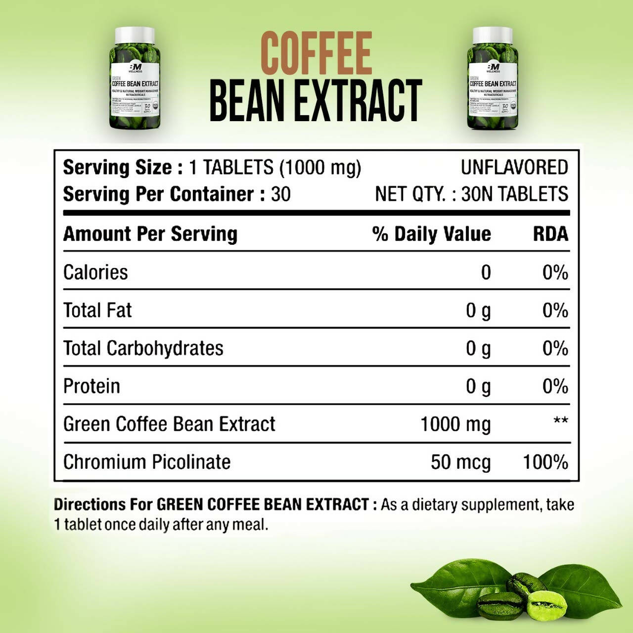 BM Wellness Green Coffee Bean Extract Tablets - Distacart