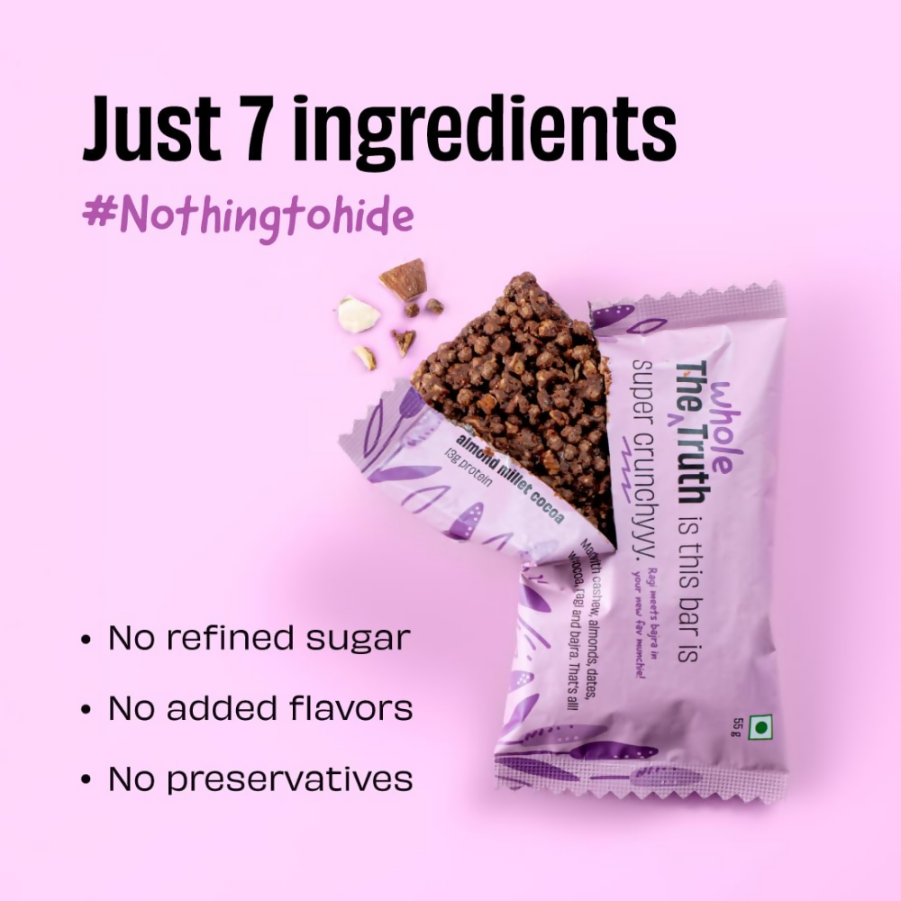 The Whole Truth Protein Bar - Almond Millet Cocoa - Distacart