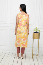 Myshka Multi Floral Women Cotton Straight Round Neck Kurtas - Distacart