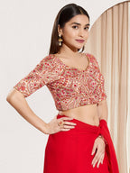 Joban Fashion Off White Cotton Padded Blouse With Sweetheart Neck Elbow Sleeves - Distacart