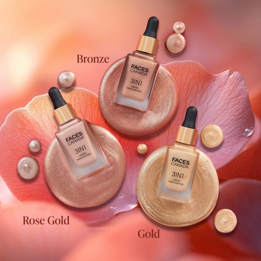 Faces Canada 3 in 1 Liquid Highlighter - Gold 01 - Distacart