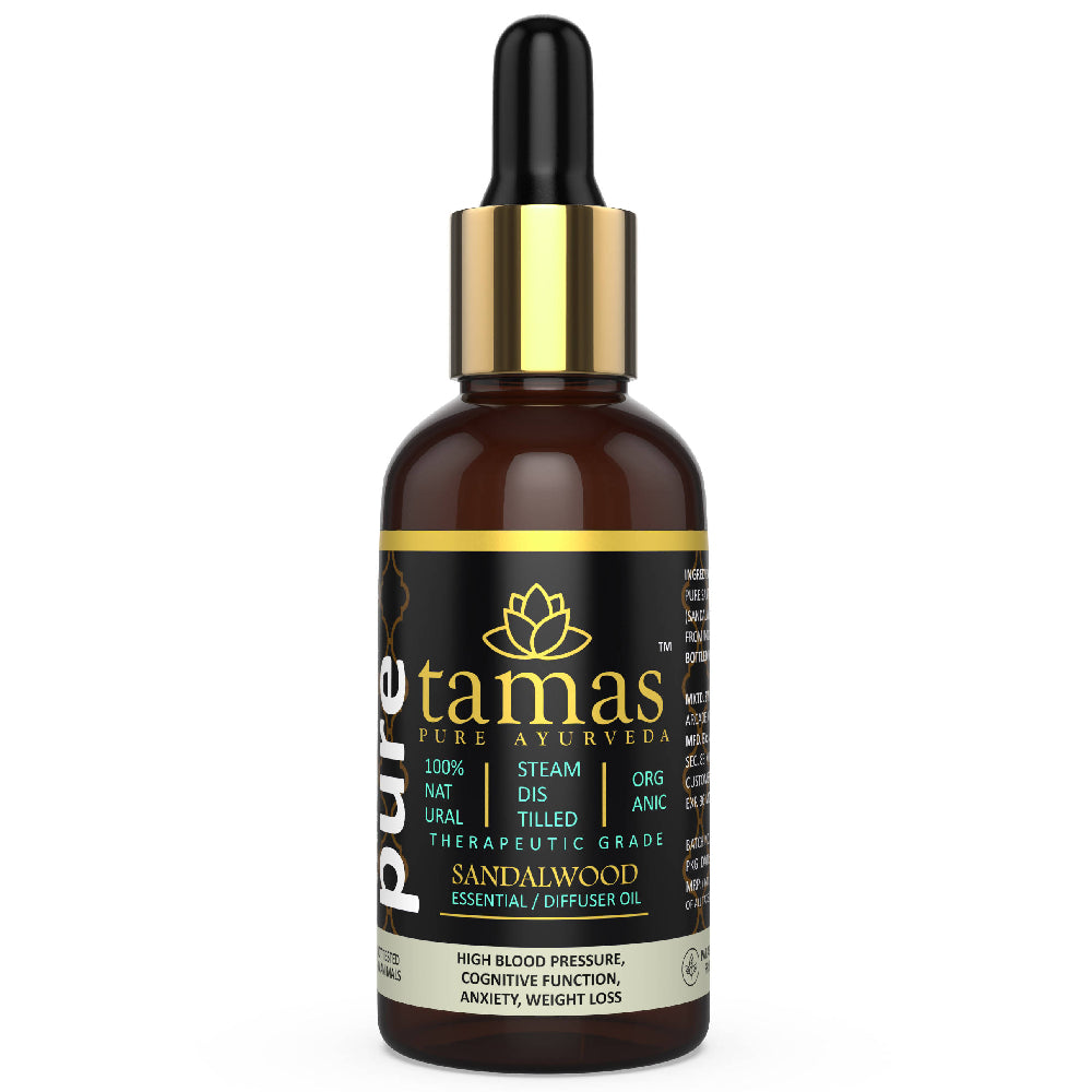 Tamas Pure Ayurveda 100% Organic Sandalwood (Santalum Album) Essential Oil - USDA Certified Organic - Distacart