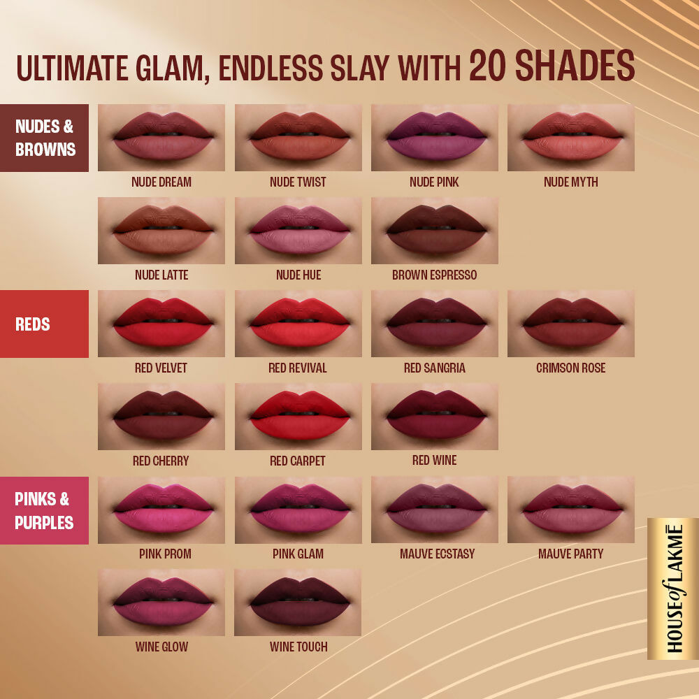 Lakme Ultimate Glam Matte Liquid Lipstick - Nude Hue