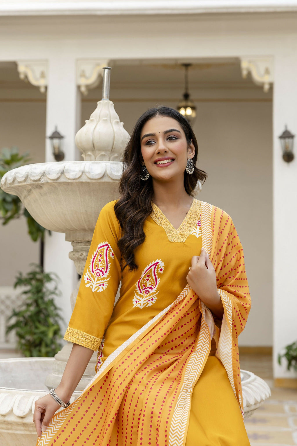 The52 Women's Beautiful Rayon Fabric Printed Work Straight Kurta Pant and Dupatta Set - Distacart