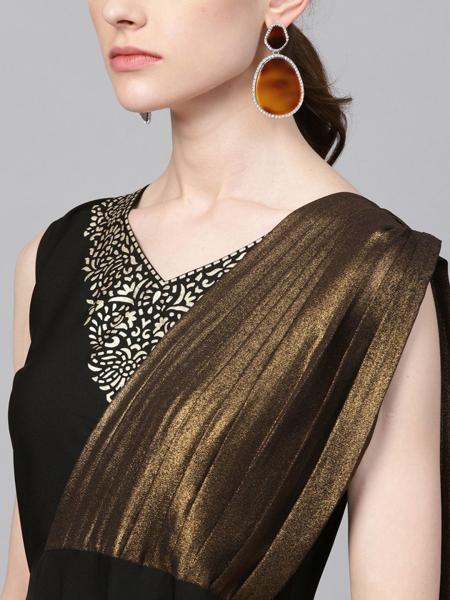 Ahalyaa Black Crepe Dress - Distacart