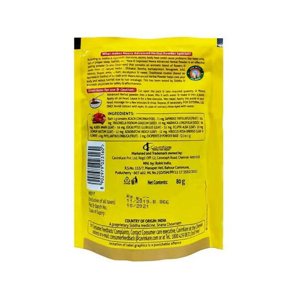 Meera Herbal Hairwash Powder With 11 Naturals Herbs - Distacart