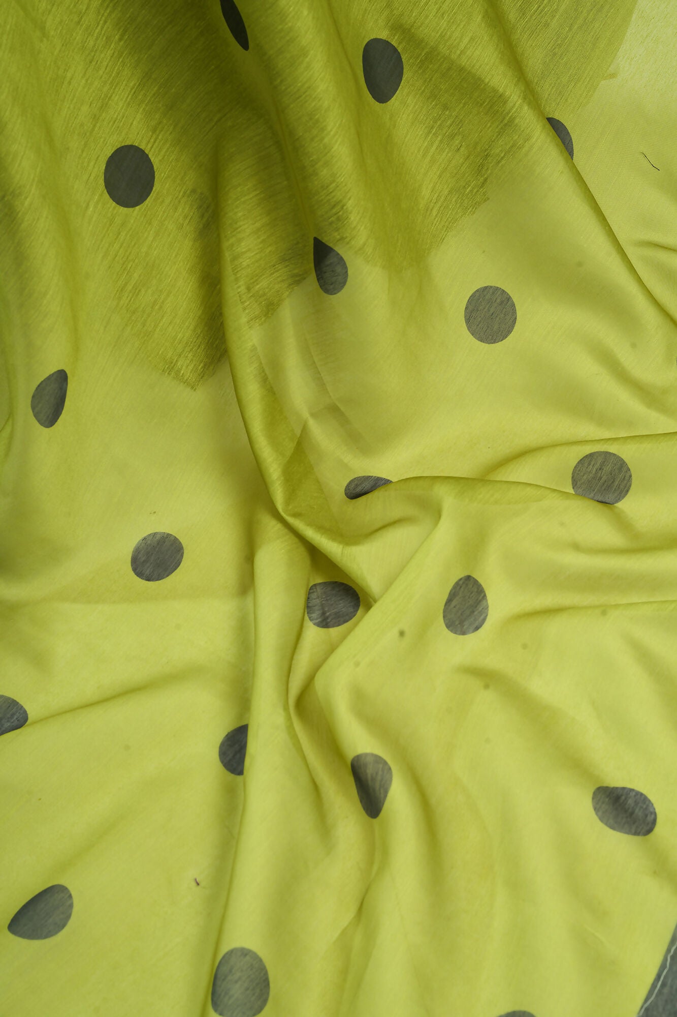 Vastranavya Olive Digital Printed Linen Ready To Wear Designer Saree with Unstitched Blouse - Distacart