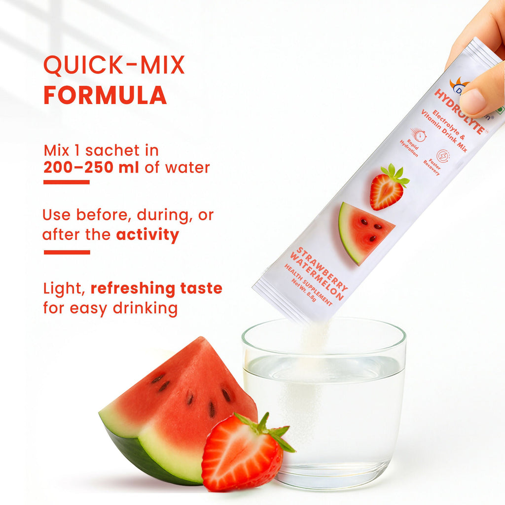 Dr. Morepen Hydrolyte Electrolyte & Vitamin Drink Mix - Strawberry - Distacart