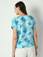 Myshka Women's Blue Printed Top