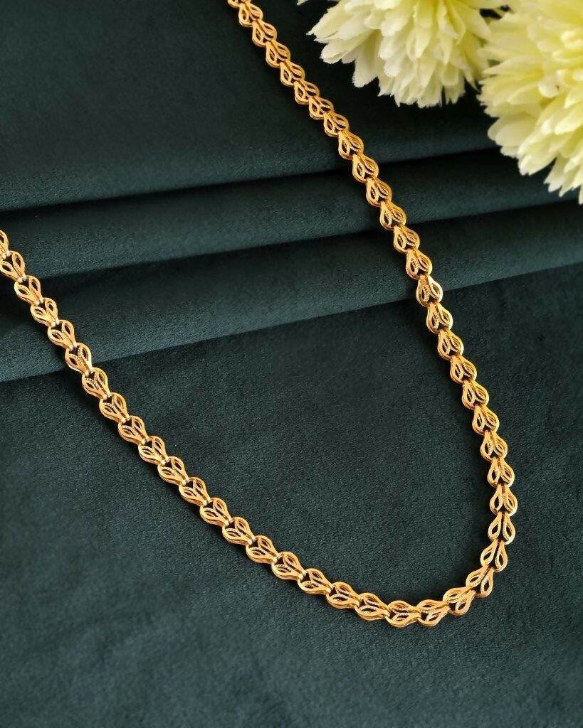 VOJ Gold-Polished Designer Contemporay Chain For Men