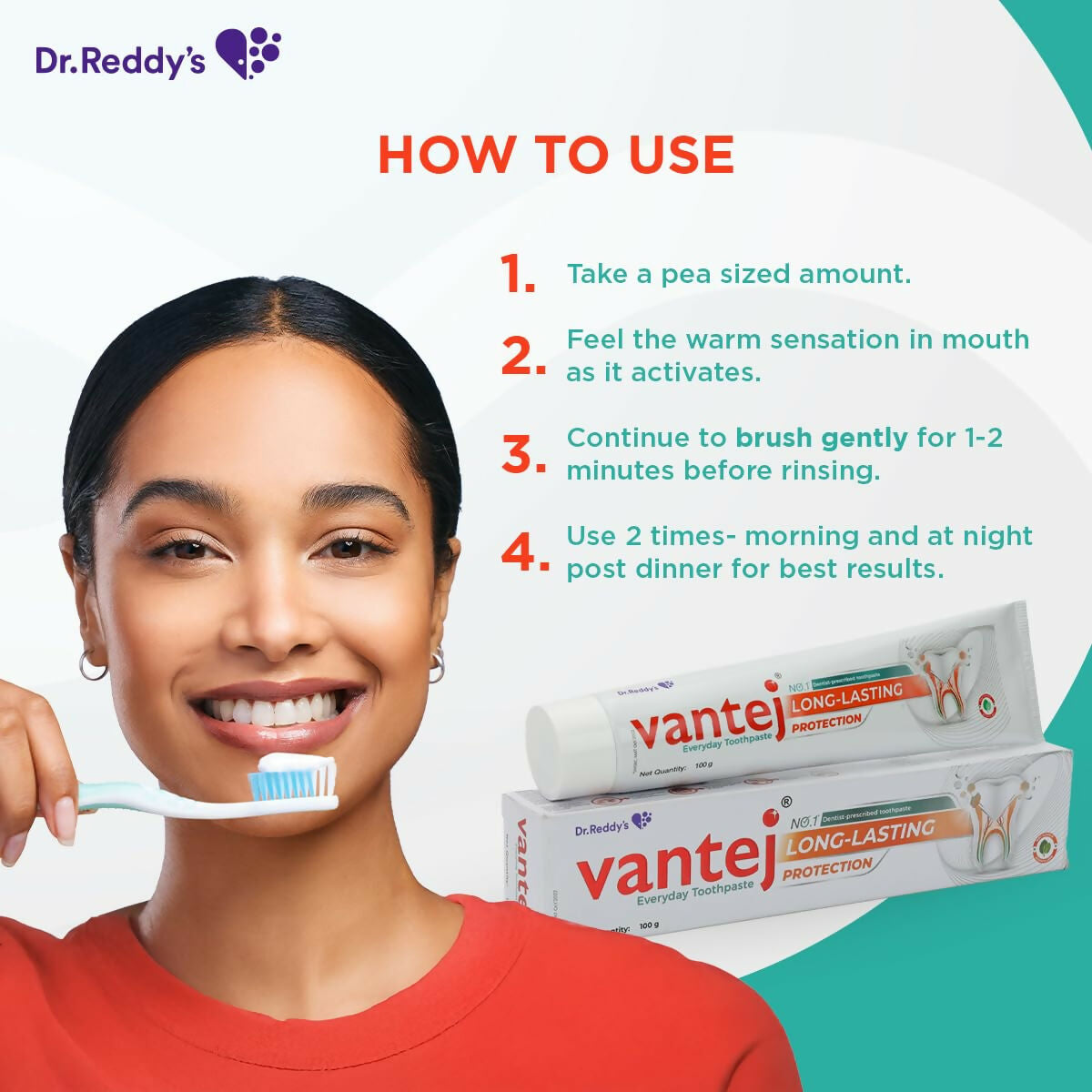Vantej Sensitivity Protection Toothpaste, Gives Long Lasting Sensitivity Protection & Tooth Sensitivity Healing