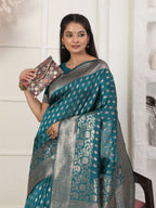 Shree Shyam Fashion Lichi Silk Rama Saree - Distacart
