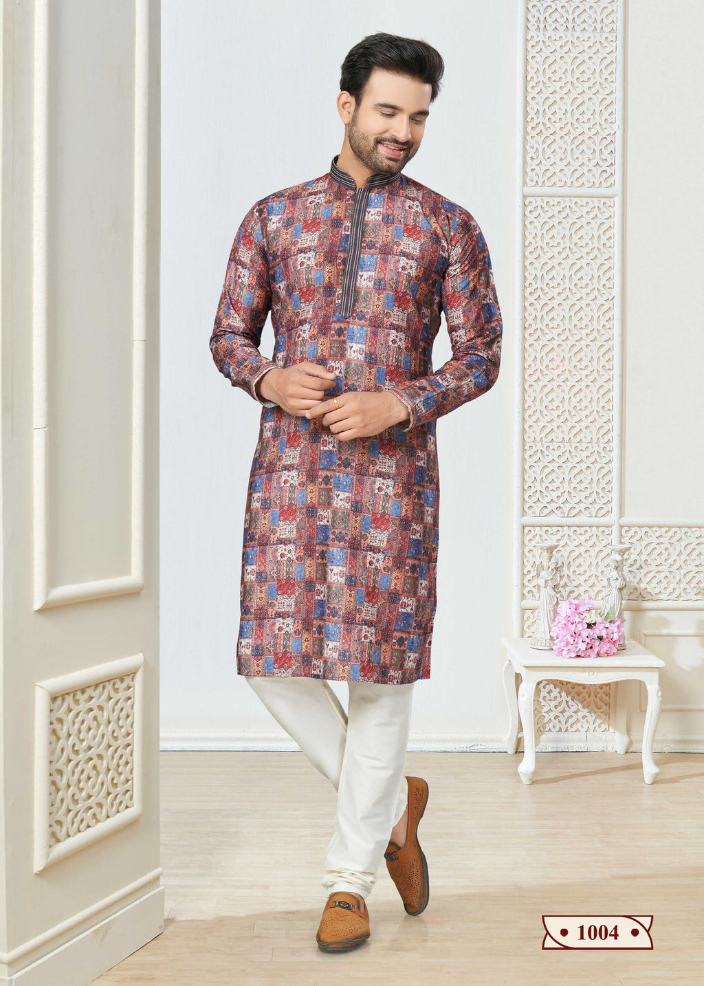 Joban Fashion Men's multicolor Cotton printed Kurta Pyjama set