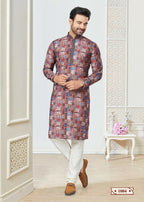 Joban Fashion Men's multicolor Cotton printed Kurta Pyjama set