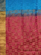 Kalamandir Checked Dark Blue Pashmina Saree