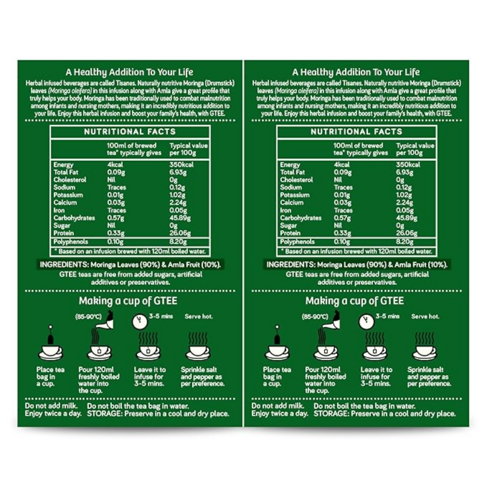 Gtee Moringa Tea Bags - Distacart