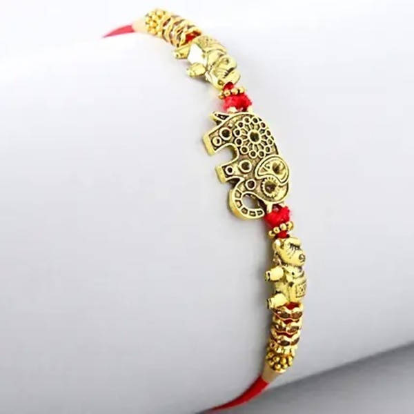 Ethnic Elephant Pearl Rakhi & Soan Papdi - Distacart