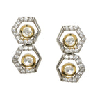 Duet Silver and Gold Earrings (Silver) - Ruby Raang - Distacart
