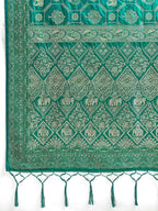Shree Shyam Fashion Rama Green Silk Blend Saree - Distacart