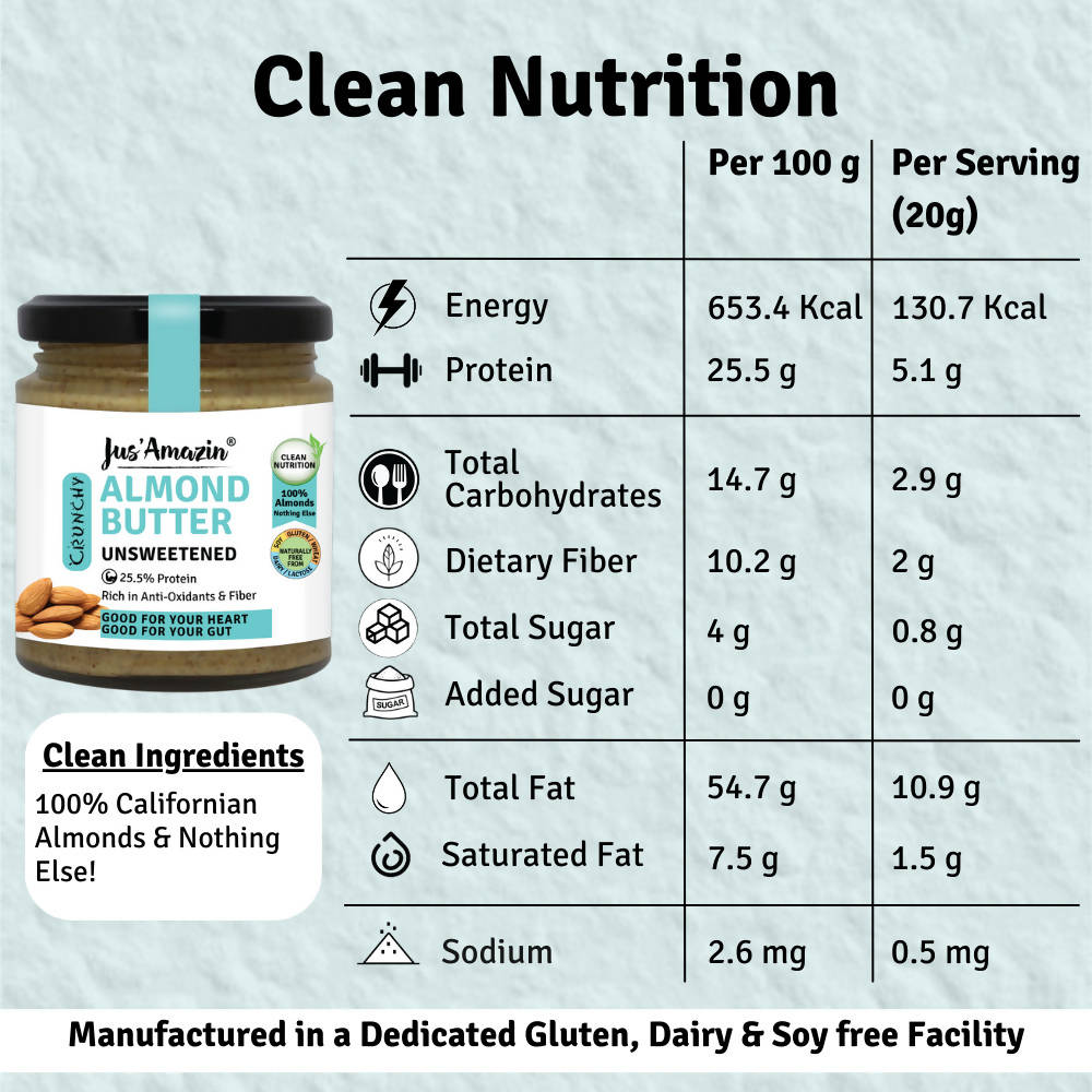 Jus Amazin Almond Butter Unsweetened - Distacart